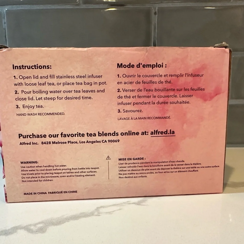 ALFRED Ceramic & Stainless Steel Teapot 20oz dripless spout heat resistant - Picture 13 of 16